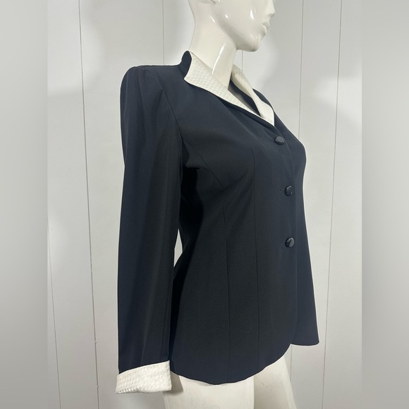 NEW Talbots Blazer Sz 6 Collared Black Suit Tailored Career Classic Preppy - Picture 6 of 13